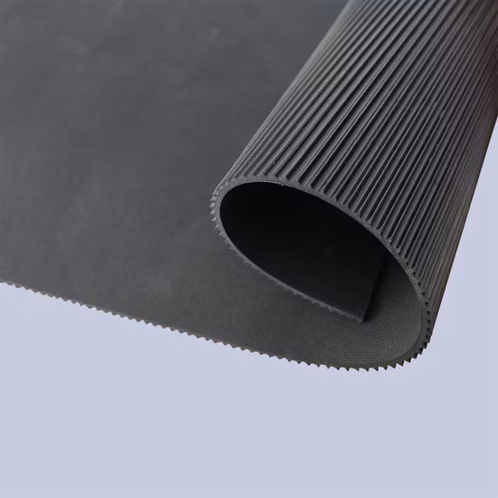 Rollo de alfombrilla de goma acanalada fina Industrial SBR, lámina de goma, alfombrilla de goma de aislamiento eléctrico antideslizante