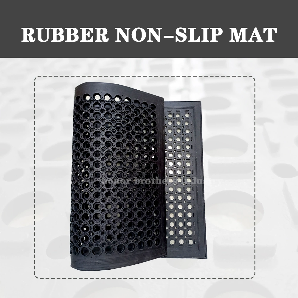 All-Weather Anti-Fatigue Non-Slip Kitchen Safety Entrance Rubber Floor Mat with Drainage Holes