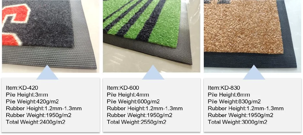 Rubber PVC Backed Loop Cut Pile White Blank Polyester Door Mat for Sublimation Printing