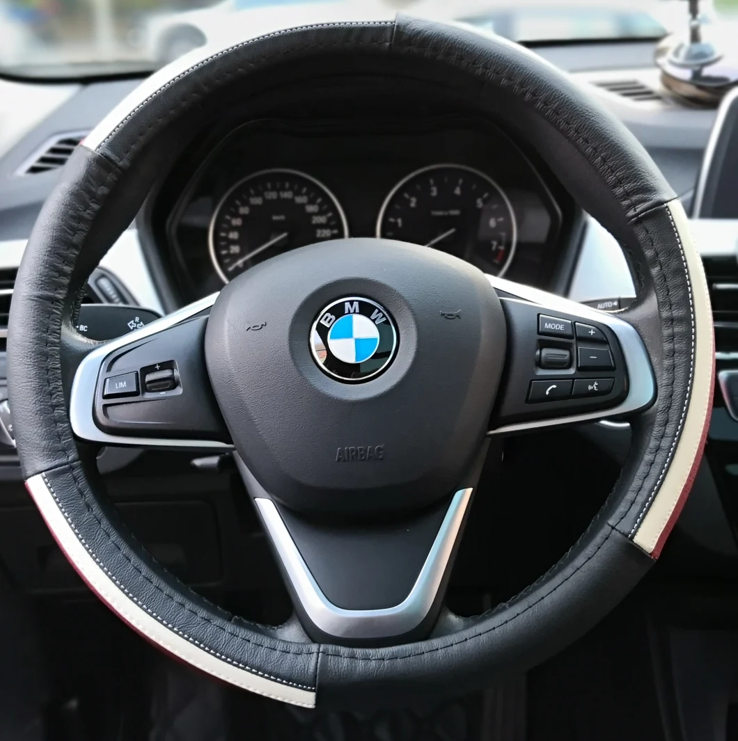 Two-Color Splicing Car Steering Wheel Cover