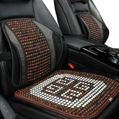 Precio al por mayor, accesorio para coche, masaje, transpirable, fresco, impermeable, Color, funda de cojín de asiento de madera para coche